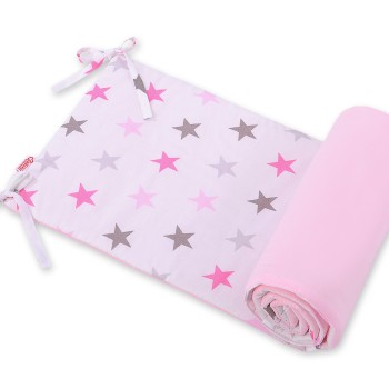 Πάντα Κούνιας Πλακέ 155/32 - stars gray - pink /pink