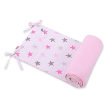 Πάντα Κούνιας Πλακέ 155/32 - stars gray - pink /pink