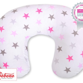 Μαξιλάρι Θηλασμού - Grey-pink stars