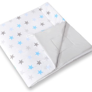 Double-sided teepee playmat- Grey-blue stars/grey