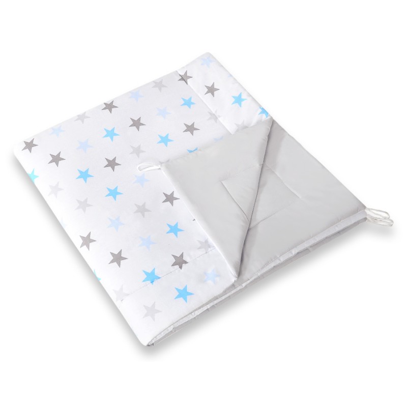 Double-sided teepee playmat- Grey-blue stars/grey