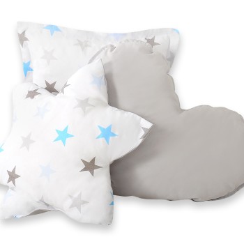 Διακοσμητικά Μαξιλάρια Σετ 3 τμχ - Grey-blue stars/grey