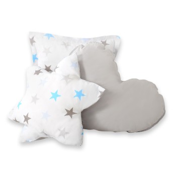 Διακοσμητικά Μαξιλάρια Σετ 3 τμχ - Grey-blue stars/grey