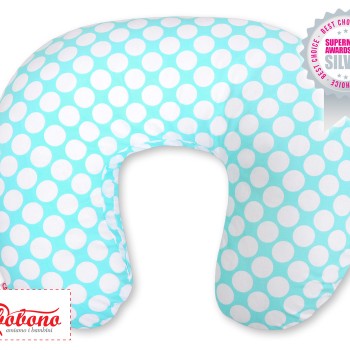 Μαξιλάρι Θηλασμού - turquoise with white dots