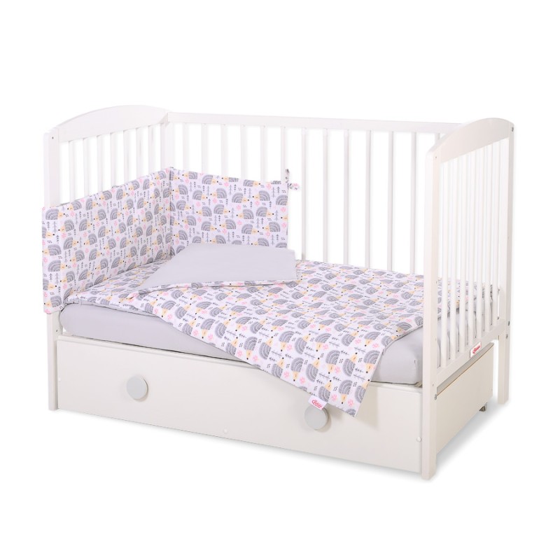 Bedding set 3-pcs - hedgehogs grey