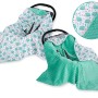 Double-sided car seat blanket for babies - hedgehogs mint