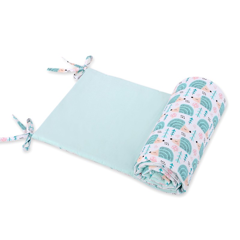 Universal bumper for cot  - hedgehogs mint