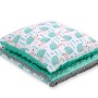 Set: Double-sided blanket minky + pillow- hedgehogs mint