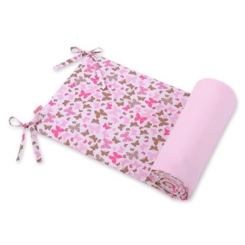 Universal bumper for cot  -pink  butterflies