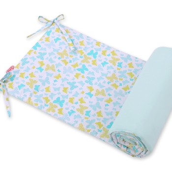 Universal bumper for cot  - blue butterflies