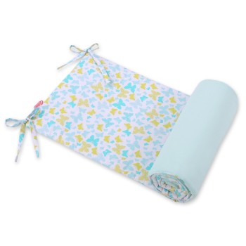 Universal bumper for cot  - blue butterflies