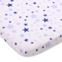Sheet made of cotton 140x70cm white- blue stars