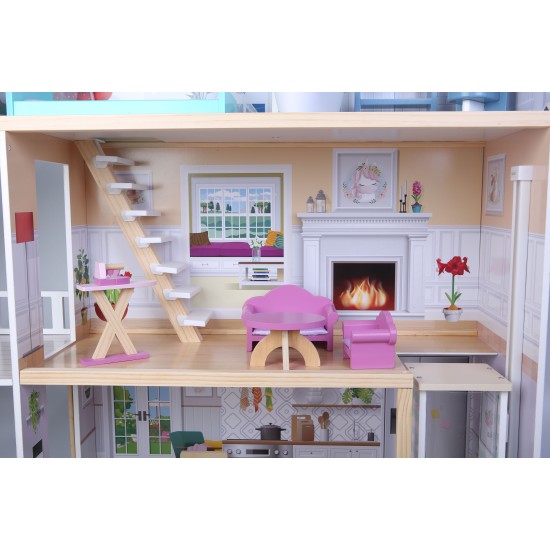 Παιδικό Κουκλόσπιτο Maya XXL Residence με 28 Αξεσουάρ ECOTOYS