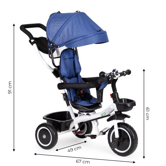 Tricycle with rotating seat 360 ECOTOYS blue Tricycle with rotating seat 360 ECOTOYS blue