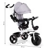 Rotating tricycle with a hood 360° Gray