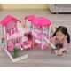 Dollhouse foldable furniture 2 dolls + LED lamps