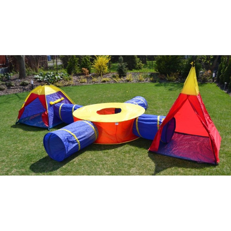 Πολυμορφική Παιδική Σκηνή 7σε1 Σπίτια + 4 Τούνελ