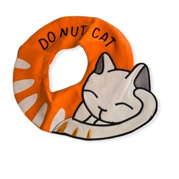 Baby Bib White - Handmade Cat