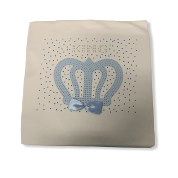 Baby Blanket "King" White/Blue