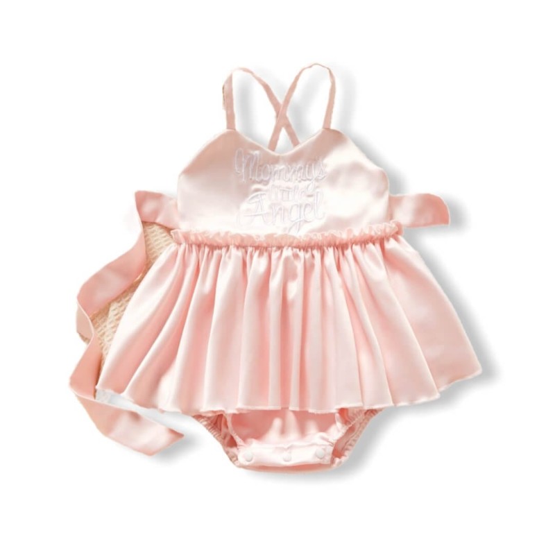 Baby Bow Strappy Dress Jumpsuit - Pink