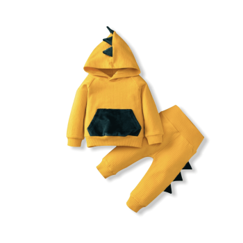 Baby Boy Ribbed Dinosaur Set - Yellow