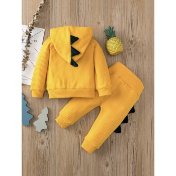 Baby Boy Ribbed Dinosaur Set - Yellow