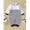 Baby Boy Sailor Knitted  Jumpsuit - White