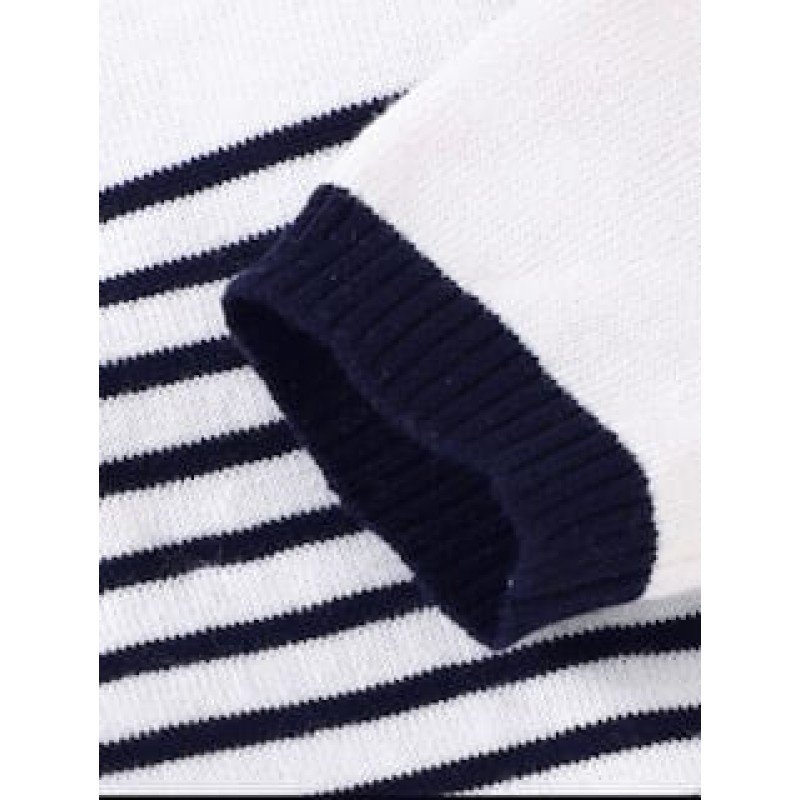 Baby Boy Sailor Knitted  Jumpsuit - White
