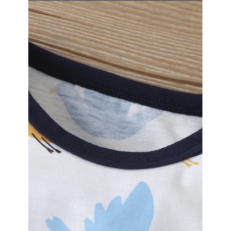 Baby Boy Set Letter Birds - Yellow