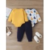 Baby Boy Set Letter Birds - Yellow