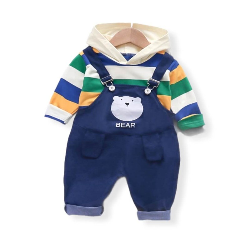 Baby Boy Striped Casual Set - Blue