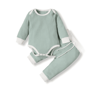 Baby Casual Ribbed Set - Mint Green