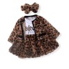 Baby Dress Set Leopard Fleece - Brown