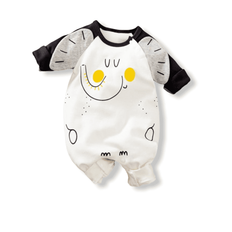 Baby Elephant 3D Jumpsuit - White