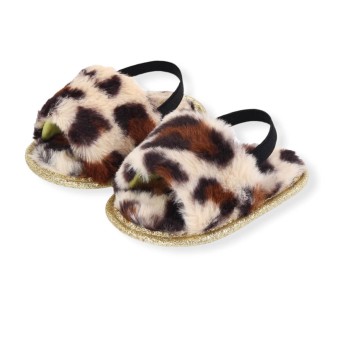Baby Fluffy Pre Walker Shoes - Leopard