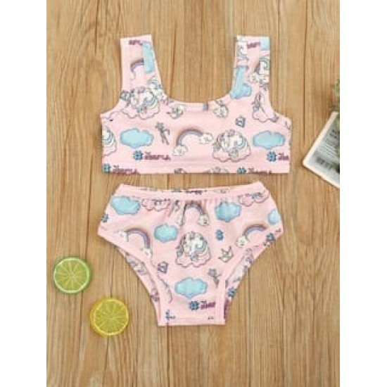 Baby Girl Bikini Unicorn Rainbow - Pink Baby Girl Bikini Unicorn Rainbow - Pink