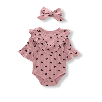 Baby Girl Bodysuit - Heart Shape L.Pink