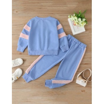 Baby Girl Casual Set Sweetshirt - Pale Blue