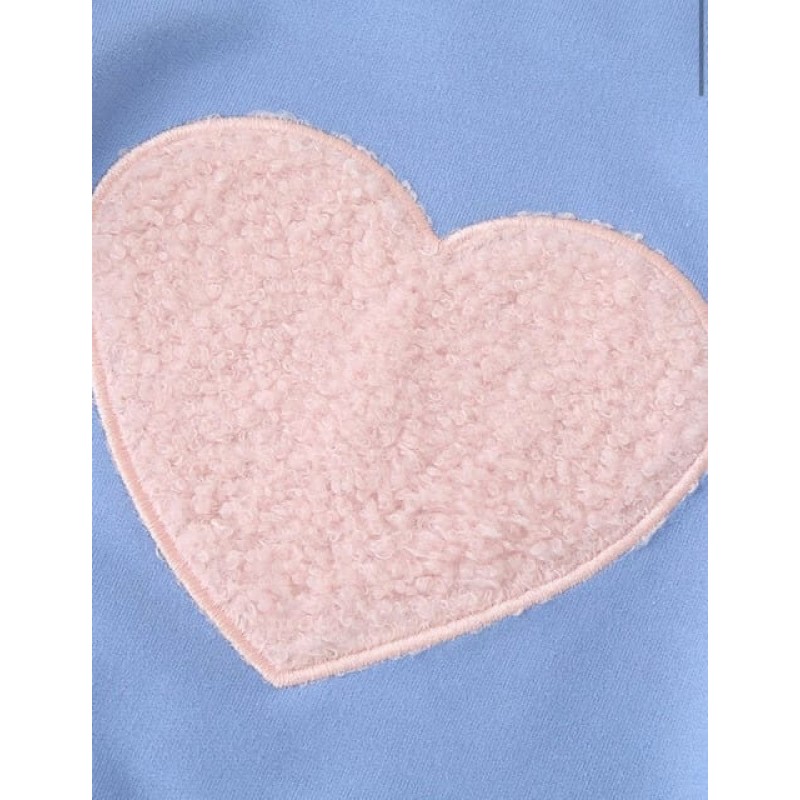 Baby Girl Casual Set Sweetshirt - Pale Blue