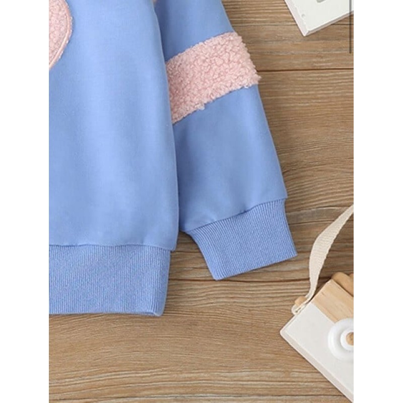 Baby Girl Casual Set Sweetshirt - Pale Blue
