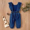Baby Girl Denim Jumpsuit - Blue