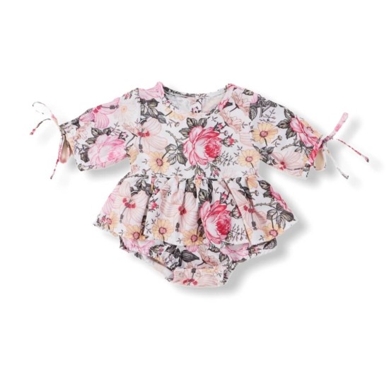 Baby Girl Floral Romper - White Baby Girl Floral Romper - White