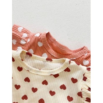 Baby Girl Heart Romper - Pink