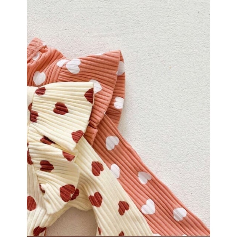 Baby Girl Heart Romper - Pink