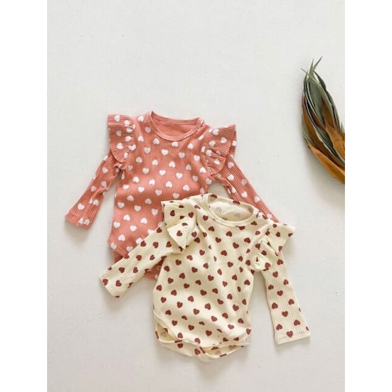 Baby Girl Heart Romper - Pink