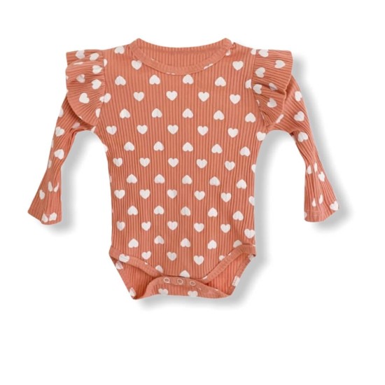 Baby Girl Heart Romper - Pink Baby Girl Heart Romper - Pink
