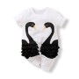 Baby Girl Jumpsuit "Black Swan" - White
