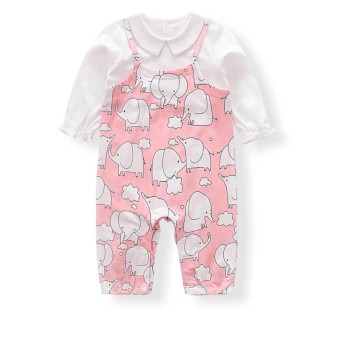 Baby Girl Jumpsuit Elephant - Pink