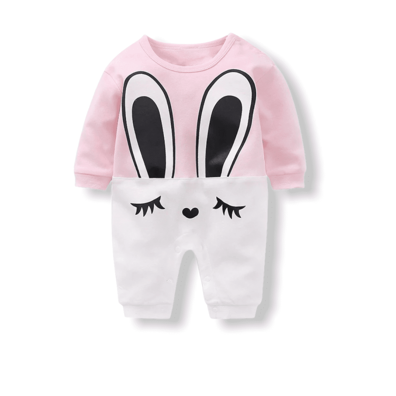 Baby Girl Jumpsuit Pink Rabbit - Pink/White