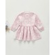 Baby Girl Knit Flare Floral Dress - Pink Baby Girl Knit Flare Floral Dress - Pink